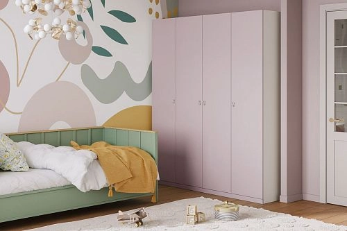 Шкаф распашной Банни-4 Розовый Лайт - фото 1