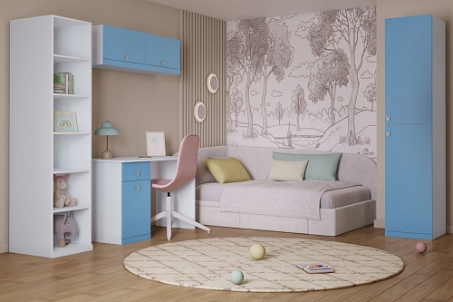 Стенка детская Банни-6 Пастельно-Синий - фото 1