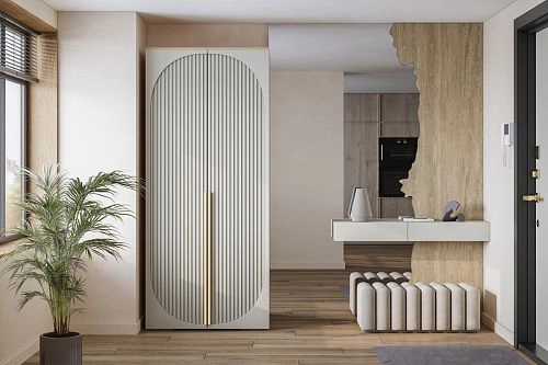 Шкаф распашной Брей-1 Кашемир/Дуб Золотистый - фото 1