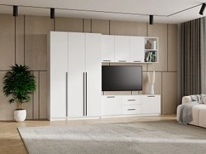 Стенка Лорена Пакс ТВ-стенка 21 в белом цвете