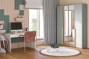 Солфорд 4 с зеркалами Сумеречно Голубой