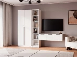 Стенка Лорена Пакс ТВ-стенка 14 в белом цвете