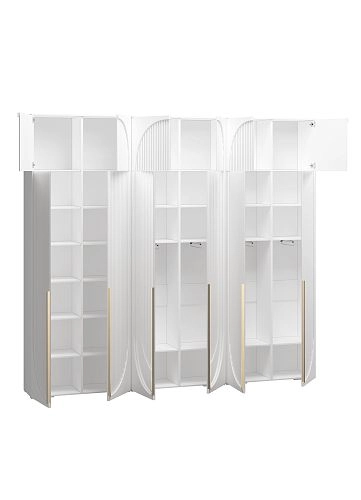 Шкаф распашной Брей-3.1 с антресолью Белый - фото 3