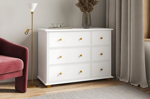 Комод Луиза-6 Классик МДФ Белый - фото 1