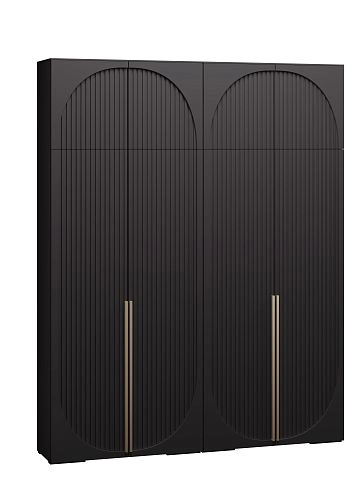 Шкаф распашной Брей-2 с антресолью Черный - фото 2