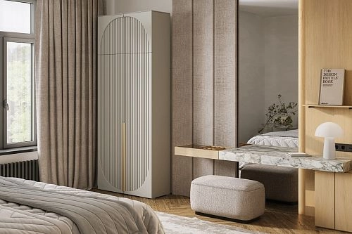 Шкаф распашной Брей-1 с антресолью Кашемир - фото 1