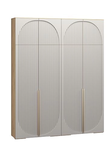 Шкаф распашной Брей-2 с антресолью Кашемир/Дуб Золотистый - фото 2