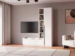 Стенка Лорена Пакс ТВ-стенка 15 в белом цвете