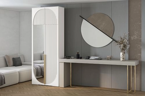 Шкаф распашной Брей-1.1 с антресолью Белый - фото 1