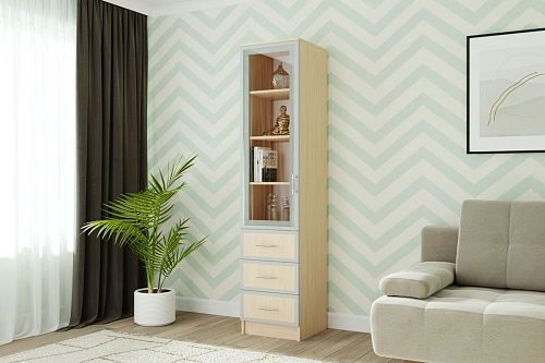 Книжный шкаф Альма-5 Дуб Молочный - фото 1