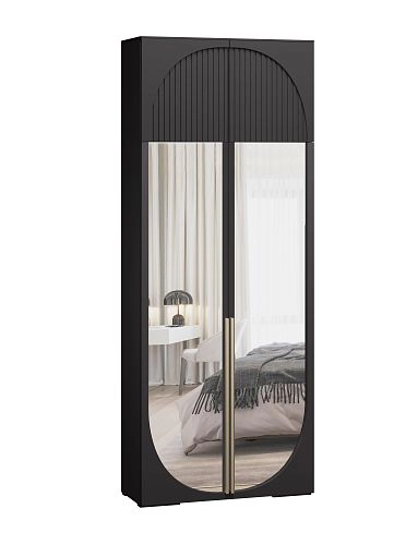 Шкаф распашной Брей-1.2 с антресолью Черный - фото 4