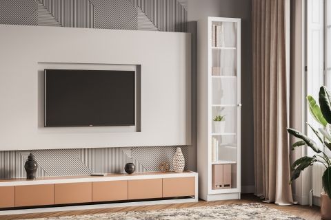 Шкафы-пеналы в стиле IKEA фото в интерьере комнаты.